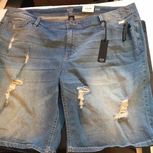 Ana blue denim distressed shorts 24W subtle fading